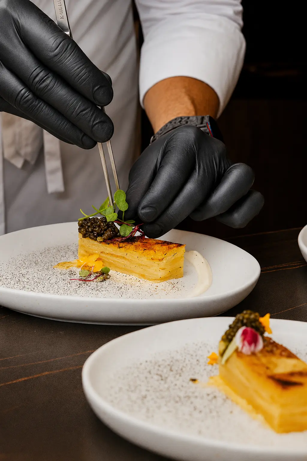 ALMA chef plating a course