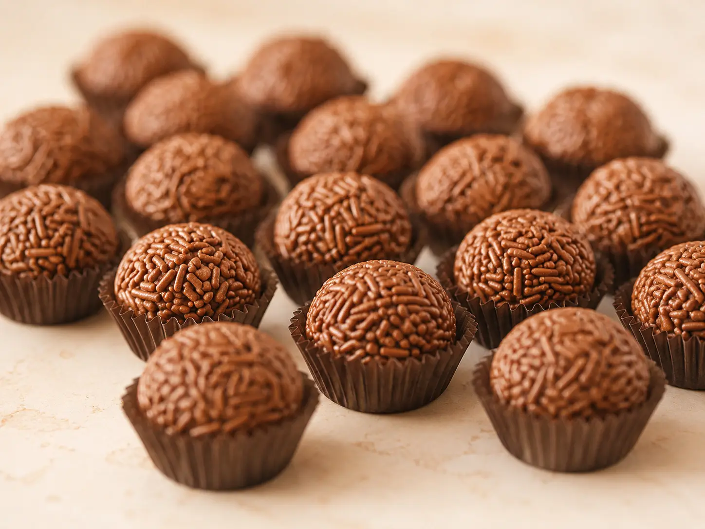 Classic Brazilian brigadeiros in gold cups