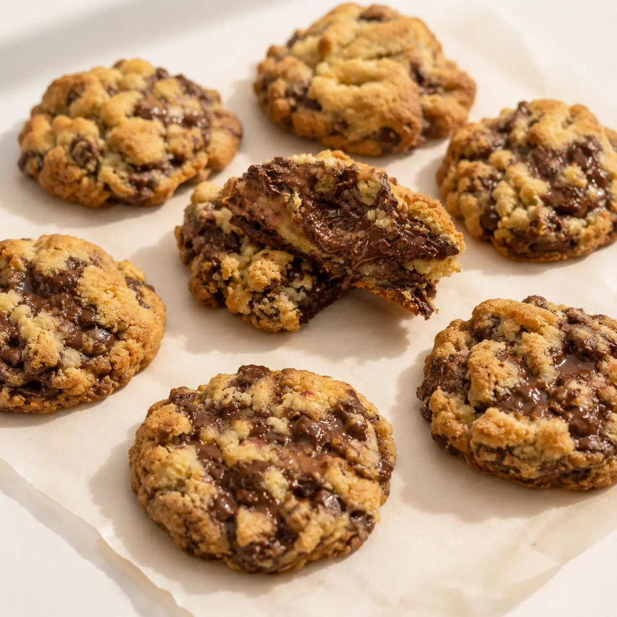 Stack of classic chocolate chip cookies