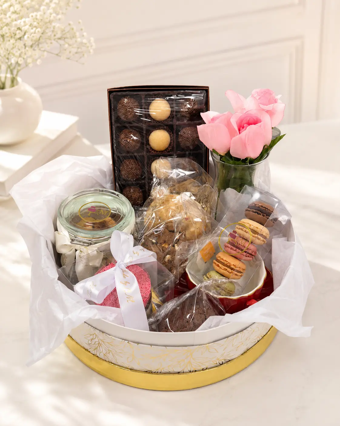Luxury sweet basket filled with assorted treats